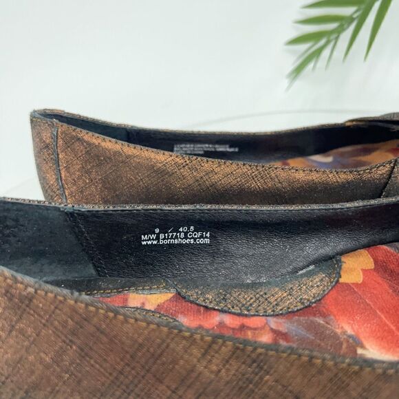 Born Women's Lilly Ballet Flat Size 9 Brown Metallic Leather Knot Bow Shoes - Picture 6 of 16